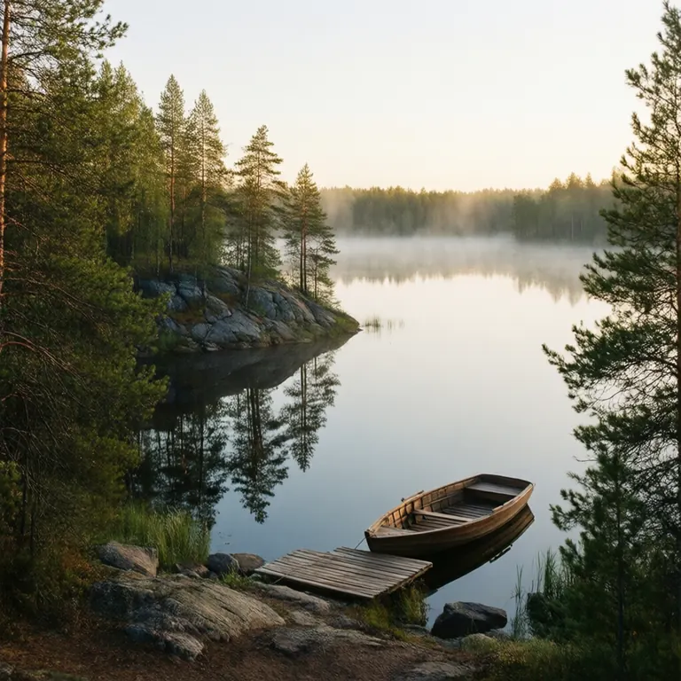 Карелия на рассвете — Qwen-Image 2512