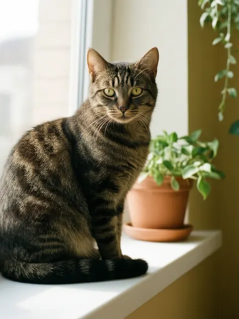 Кот на подоконнике — Qwen-Image 2512